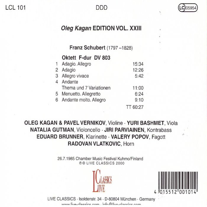 Vol.XXIII: Franz Schubert – Octet op. 166 - Image 2