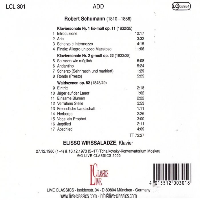 Schumann, Sonata No.1 op.11, Sonata No.2 op.22; Waldscenen op.82* - Image 2